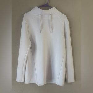 Spanx Air Essentials ‘Got-Ya-Covered’ longline Sweatshirt Sz M Funnel Neck White
